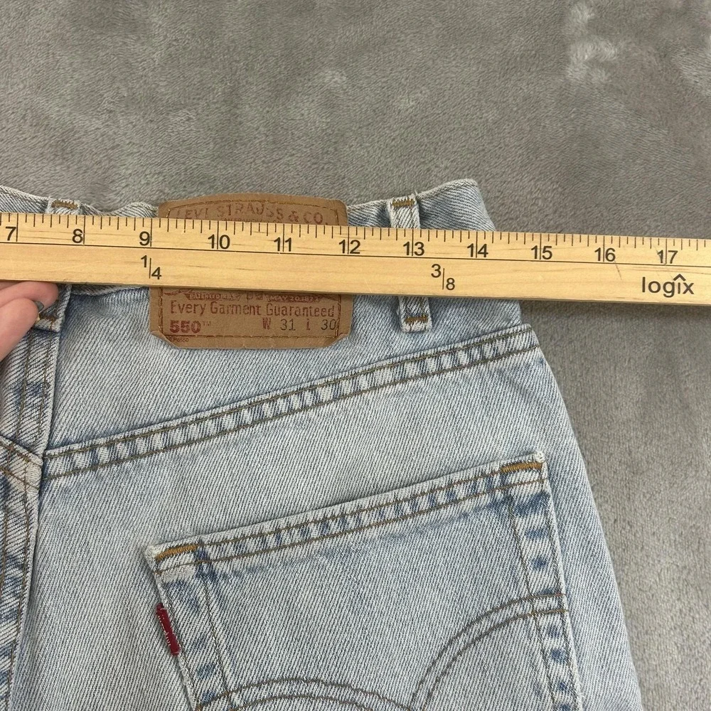 Levi's 550 Jeans Mens 28x30 Blue Light Wash Relaxed Tapered Distressed Denim